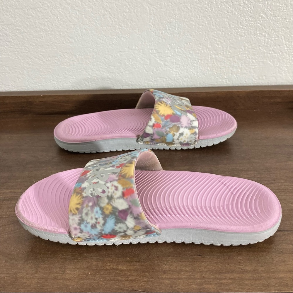 Nike pink girls blossom floral slides sandals girls 2 - Picture 6 of 8